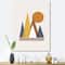 Designart - Mountain Abstract and Sun - Modern Canvas Wall Art Print
